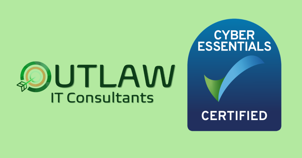 Outlaw IT Consultants logo alongside the Cyber Essentials Certified badge