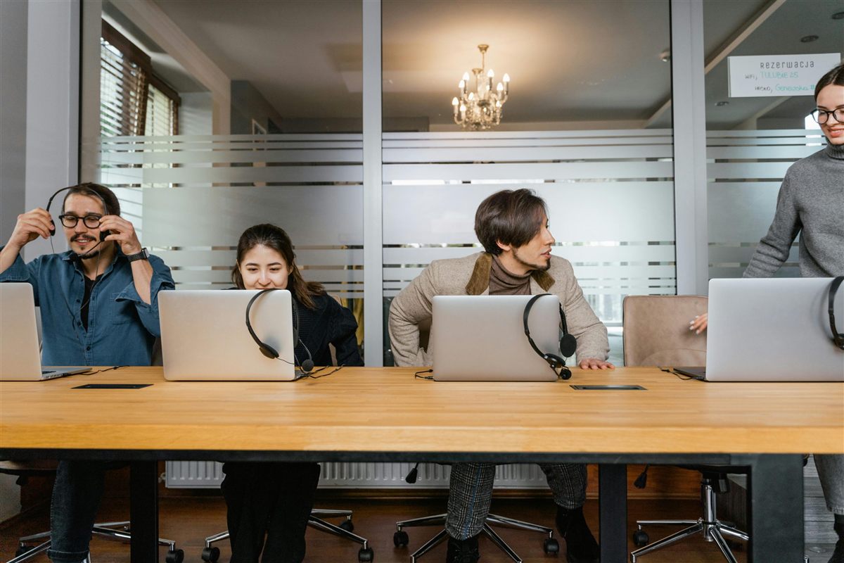 The Outlaw IT support team working together in the office