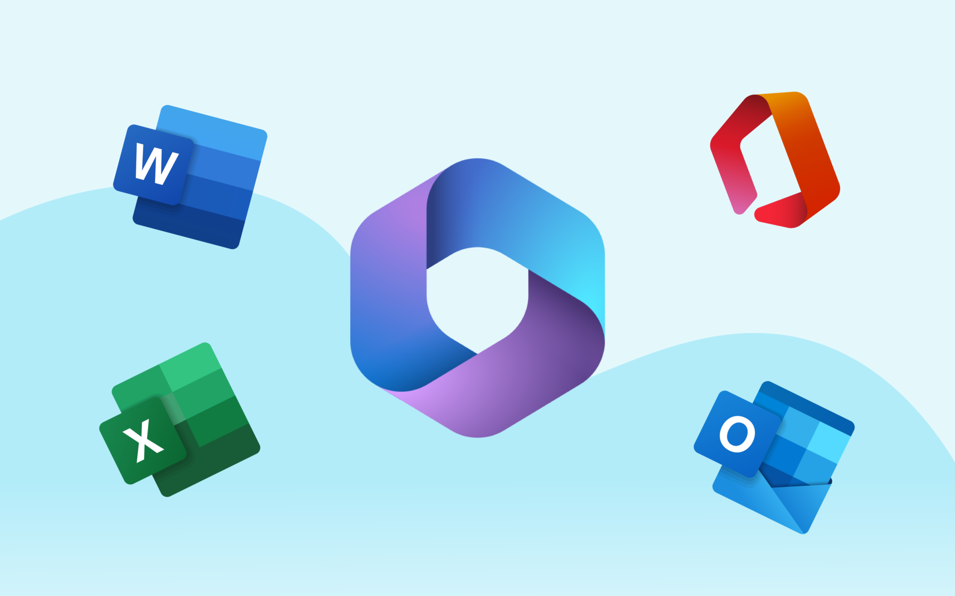 Microsoft 365 apps including Word, Excel, Outlook and Office